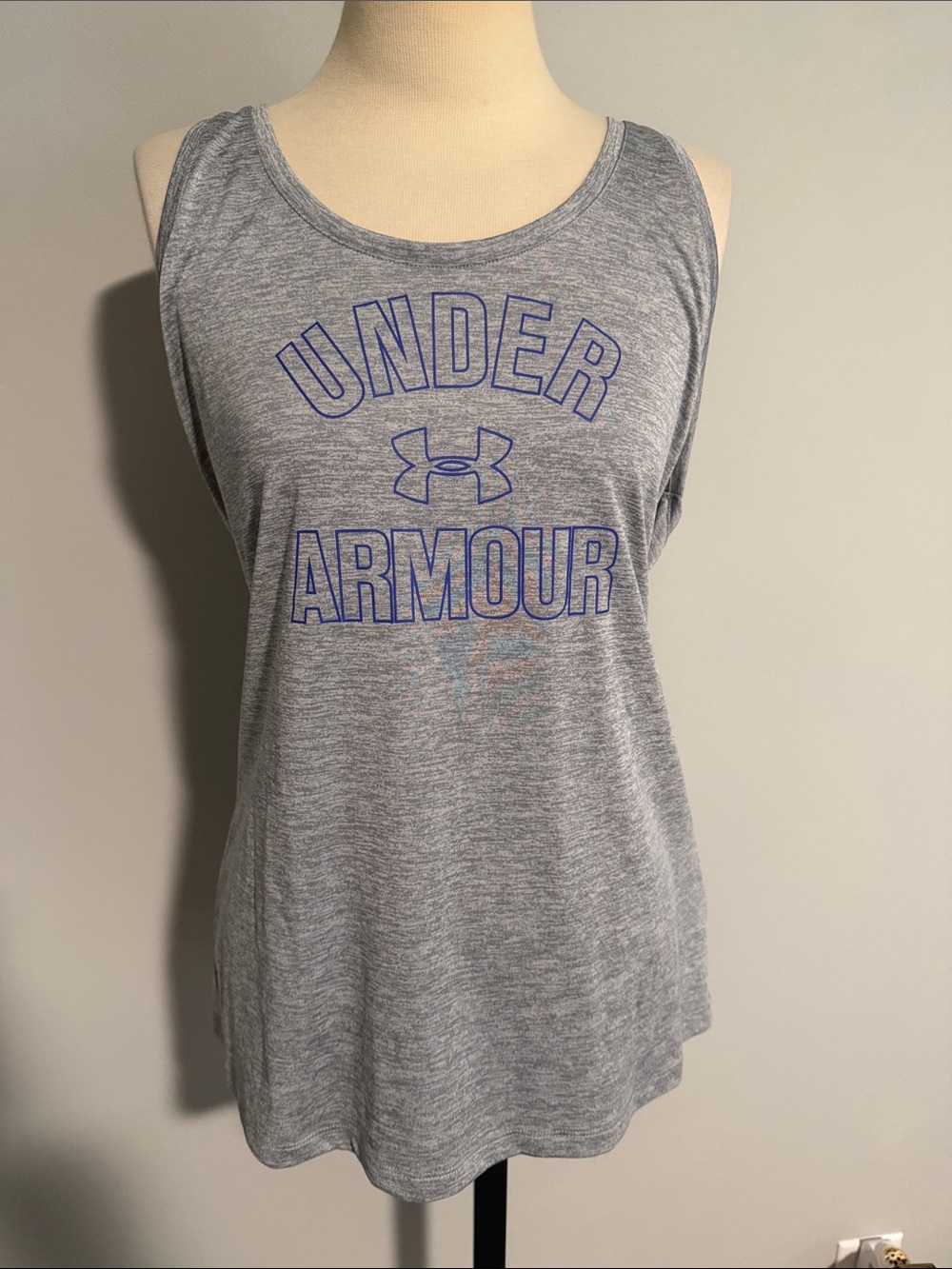Under Armour Grey Tank Top with Blue Logo